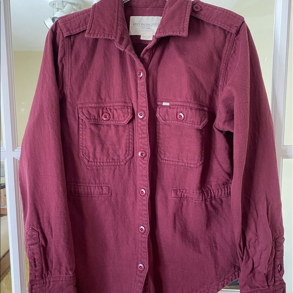 Burgundy chambray